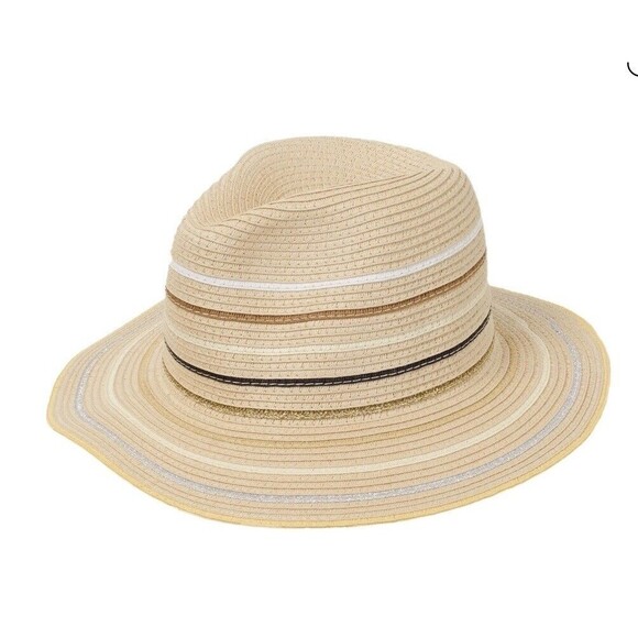 Echo Multi Stripe Fedora Sun Hat New W/O Tags - Picture 1 of 8